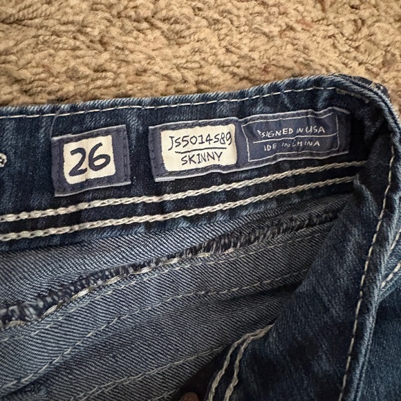 Miss Me Skinny Jean Y2K Stitched Bejeweled Women’s Size 26 - Picture 6 of 8